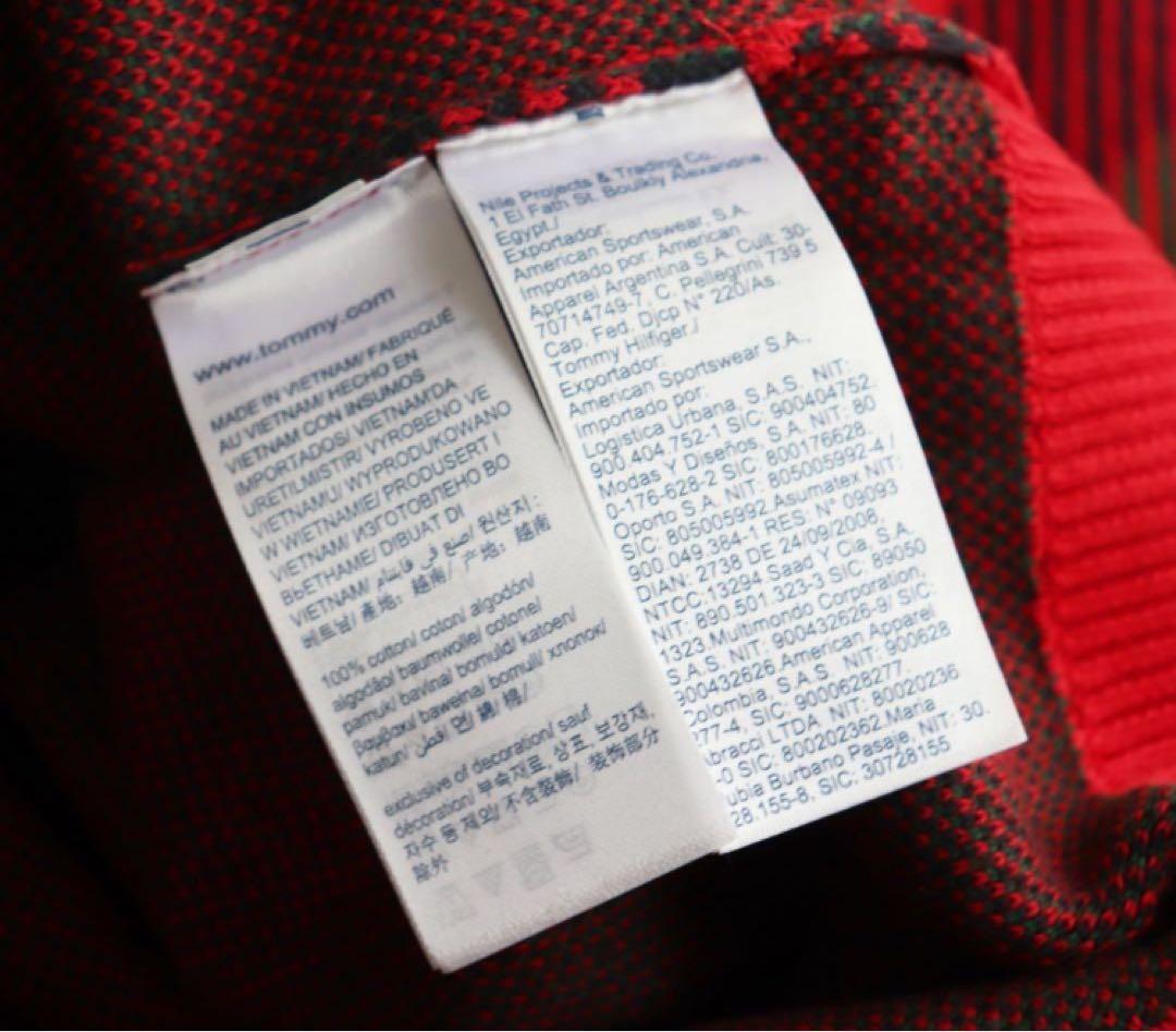 《トミーヒルフィガー》未使用 タータンチェック柄セーター ユニセックス XL