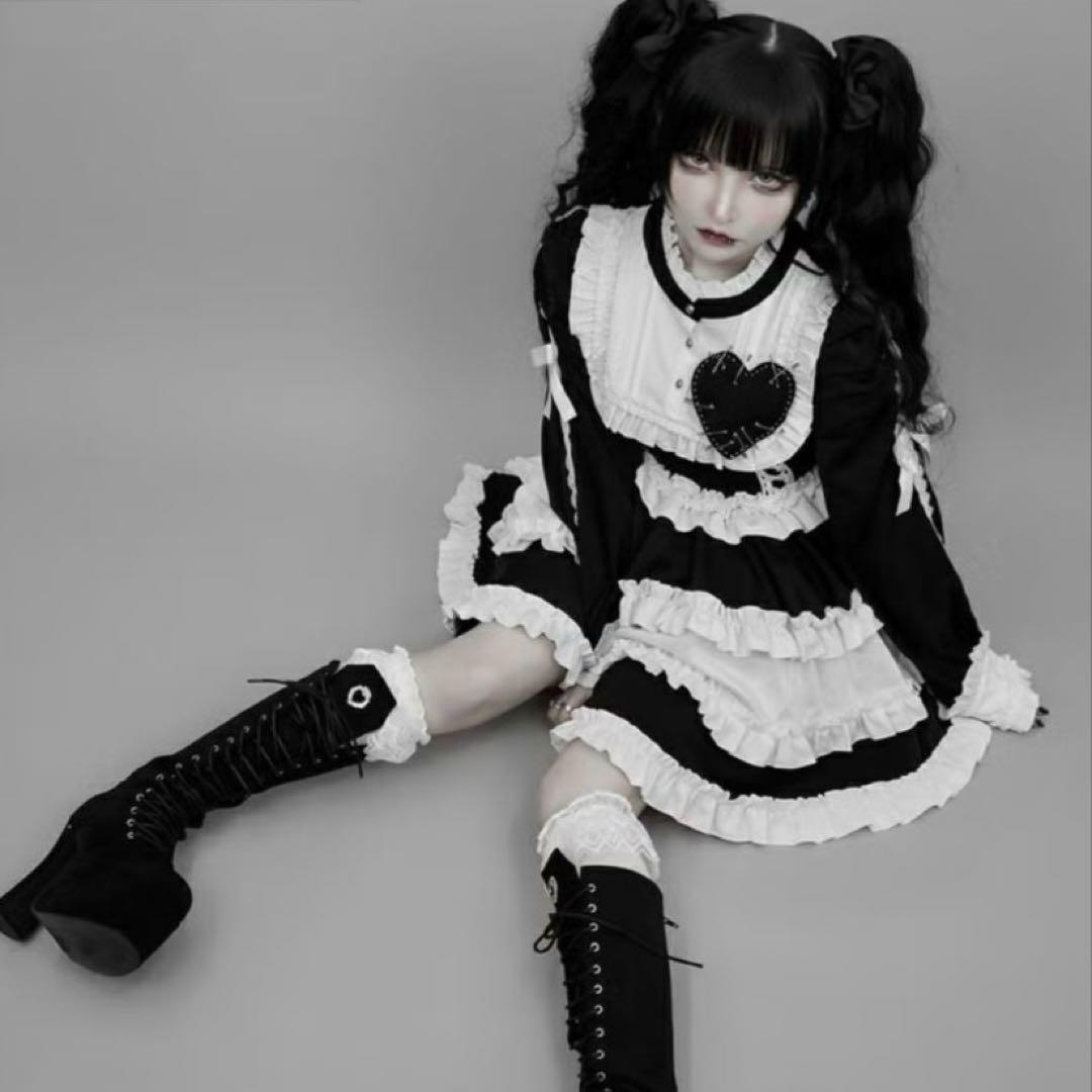 DimMoire フリルに埋もれて見る悪夢ドレス Black＆White タグ有 - メルカリ