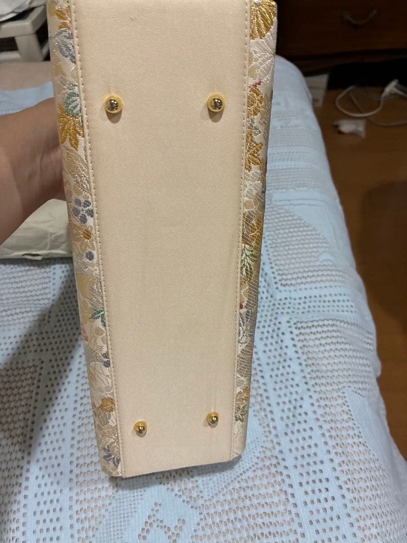 唐織 アイボリー 利休バック