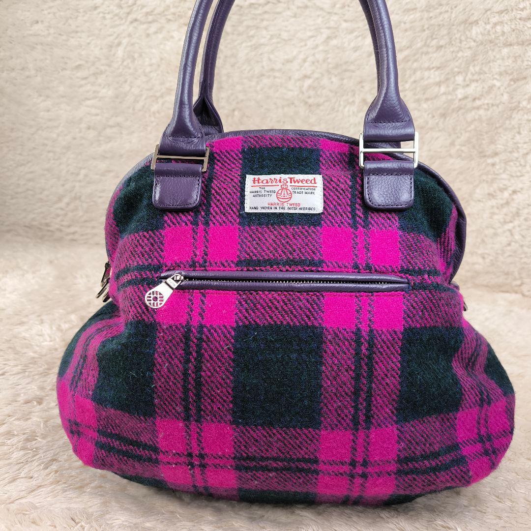 希少】muta × ハリスツイード 8バッグ ハンドバッグ スパンコール 紫
