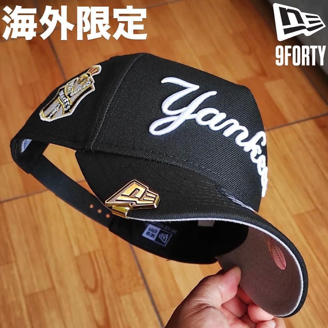 希少】NEW ERA ヤンキース 9FORTY キャップ スクリプト 黒 - メルカリ