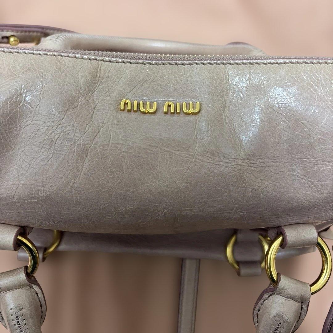 MIU MIU ライトピンク レザー ハンドバッグ ミュウミュウ(MIUMIU)|MIUMIU MADRAS バック|【ハードオフ公式通販