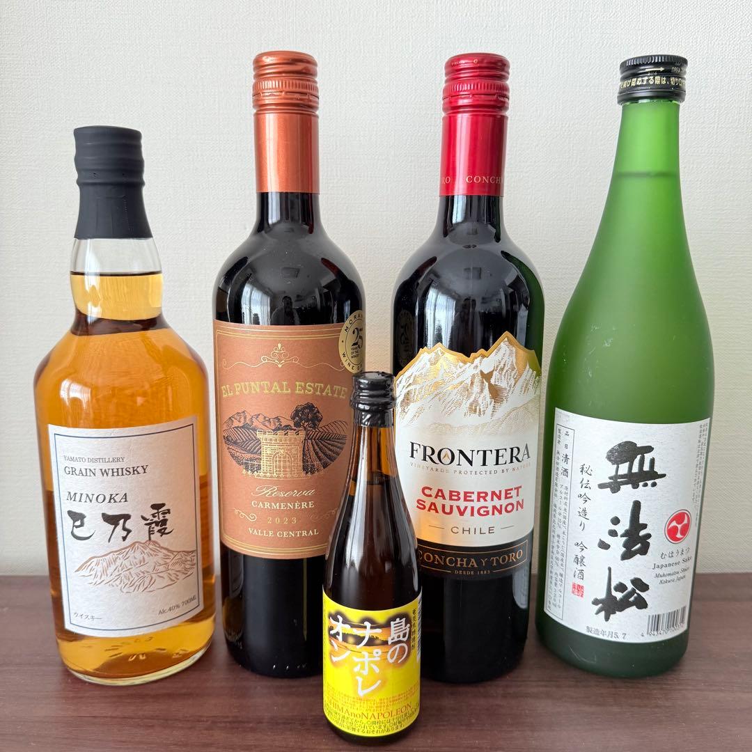 お酒6本まとめ売りウイスキー日本酒ワイン焼酎 - メルカリ