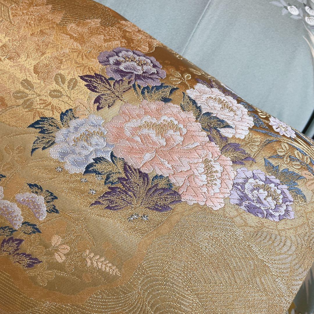 訪問着 フルセット 御所車 橘 金彩加工 落款 着物 風景画 H2