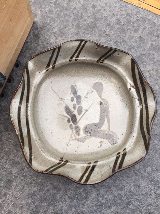 桃山時代 伝世品 古唐津 絵唐津 美人絵 茶碗 茶皿 図柄珍品