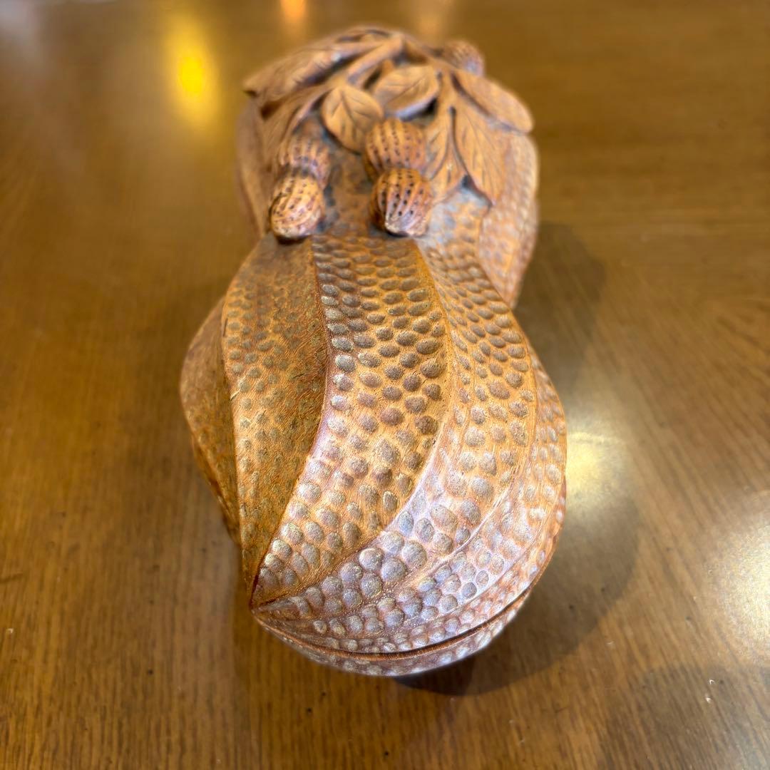 落花生 木彫り 小物入れ 古美術 中国美術 - メルカリ