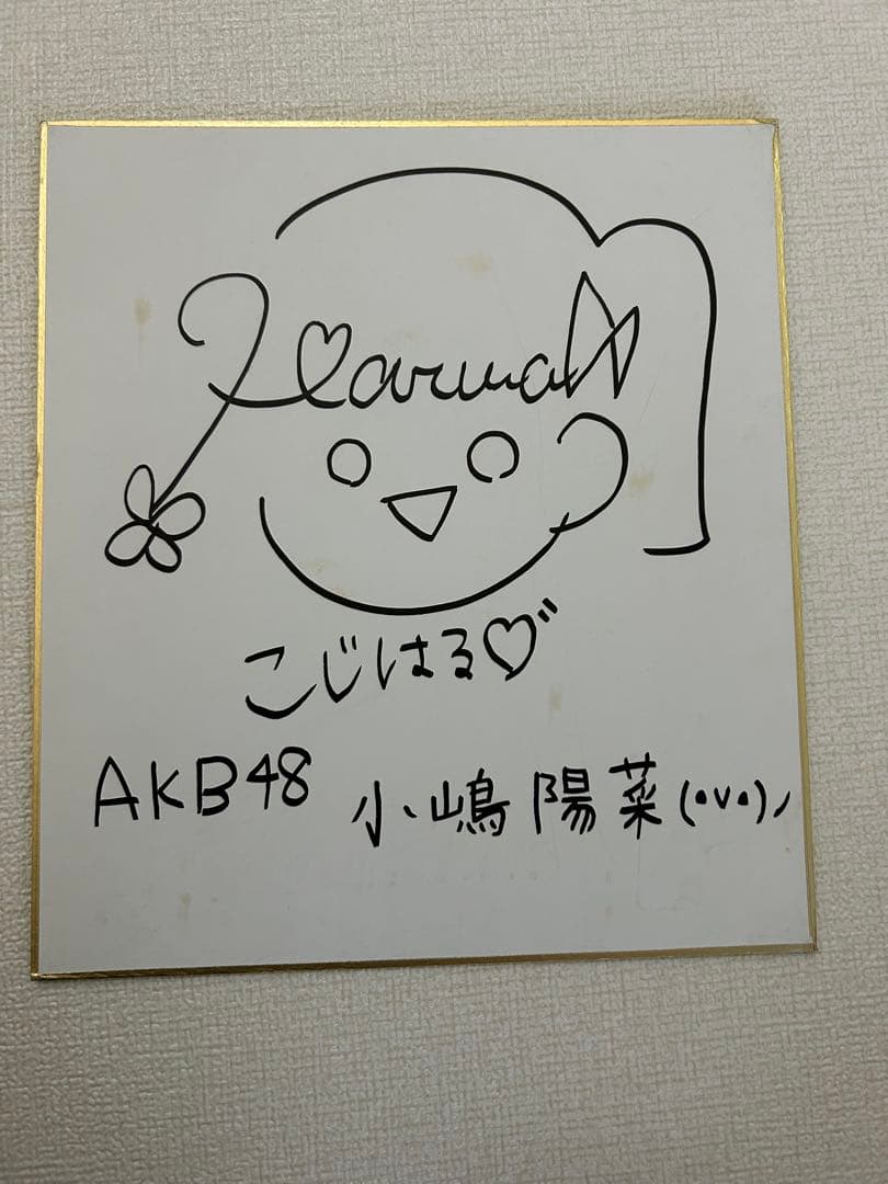 元AKB48 小嶋陽菜 サイン入り色紙 - メルカリ