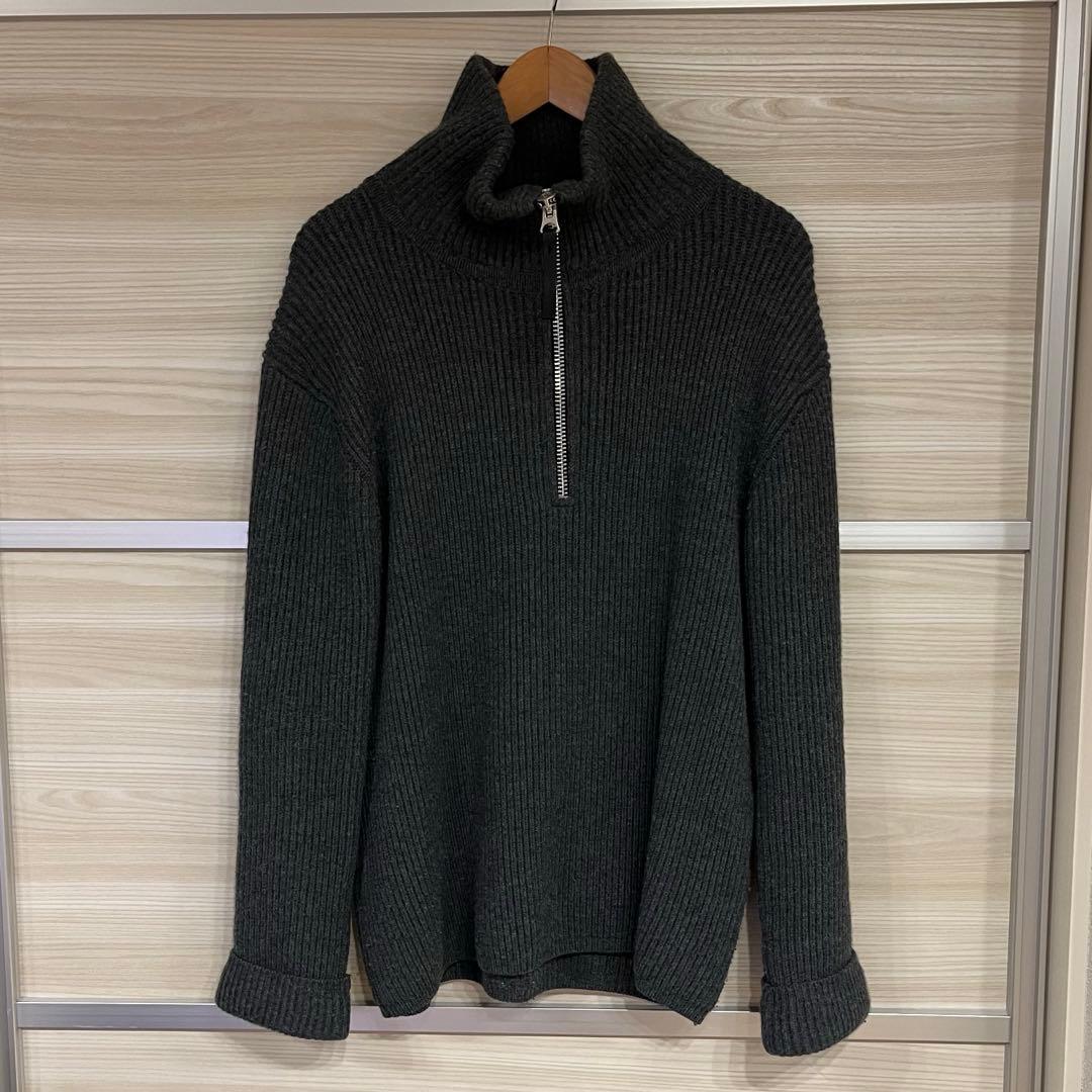 値下 Acne Studios ハーフジッププルオーバーニット セーター グレー
