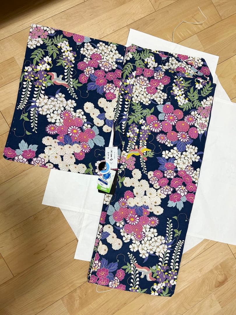 新品　浴衣単品　きもの道楽　紫陽花　花柄　百華　鳥　セオアルファ　小紋　単衣 TORAY（東レ） 着物 洗える 夏 L 紫 花 セオアルファ 白地 小花 洗える