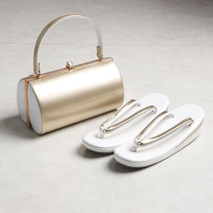 新品】草履バッグセット エナメル (ゴールド) 03592
