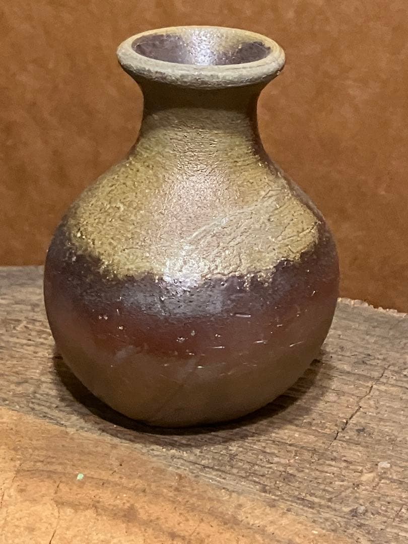 備前　登窯　作家一点もの　一輪挿し　徳利　小壺 売却済】藤原啓 備前徳利 fujiwara, kei bizen tokuri (sake bottle