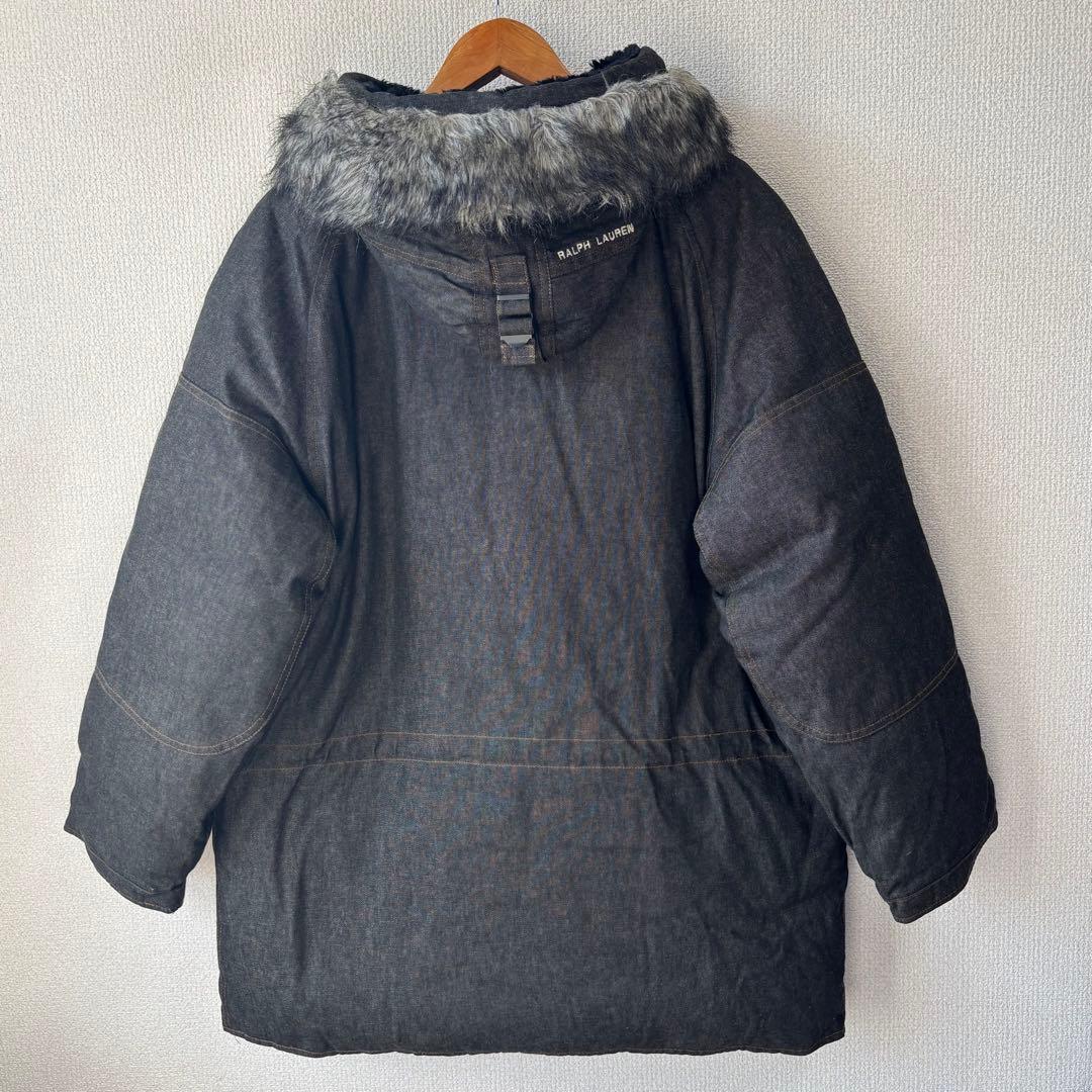 ポロジーンズ ラルフローレン N-3B ブラックデニム ダウンジャケット