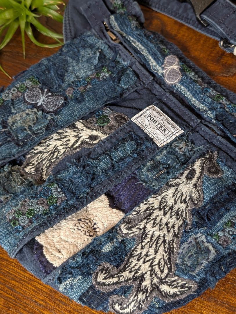 ❇️専用に。《吉田カバンと双頭のWolf＆Flower》藍染　襤褸　ミナ
