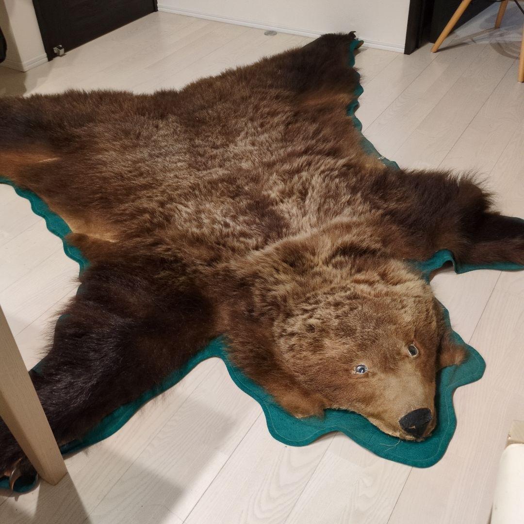 クマの毛皮ラグ ブラウン グリーン縁取り 楽天市場】ムートン クマ ラグ マット しろくま 白くま ラグマット