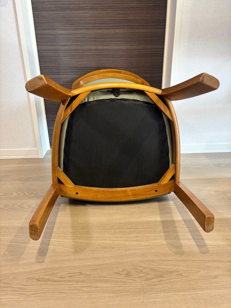 浜本工芸 ダイニングチェア 2800 ダークオーク レザー グレー - メルカリ