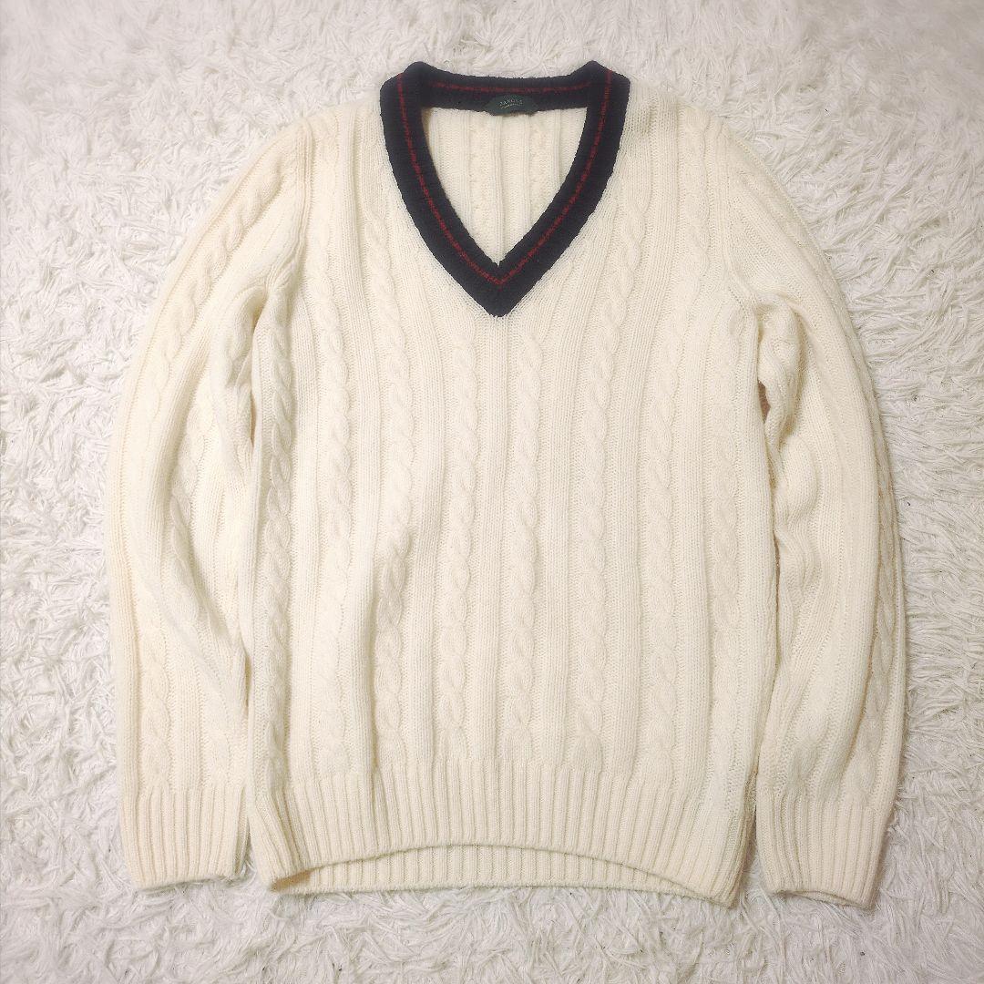 ザノーネ メンズ チルデンニット ケーブルニット サイズ48 Lサイズ相当