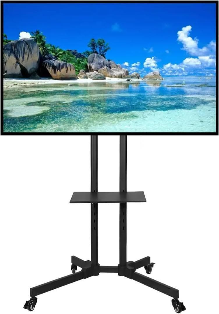 テレビスタンド キャスター付き 高さ調節可能 液晶テレビスタンド　映画鑑賞 楽天市場】テレビスタンド 75インチ 高さ調整 ハンドル モニター