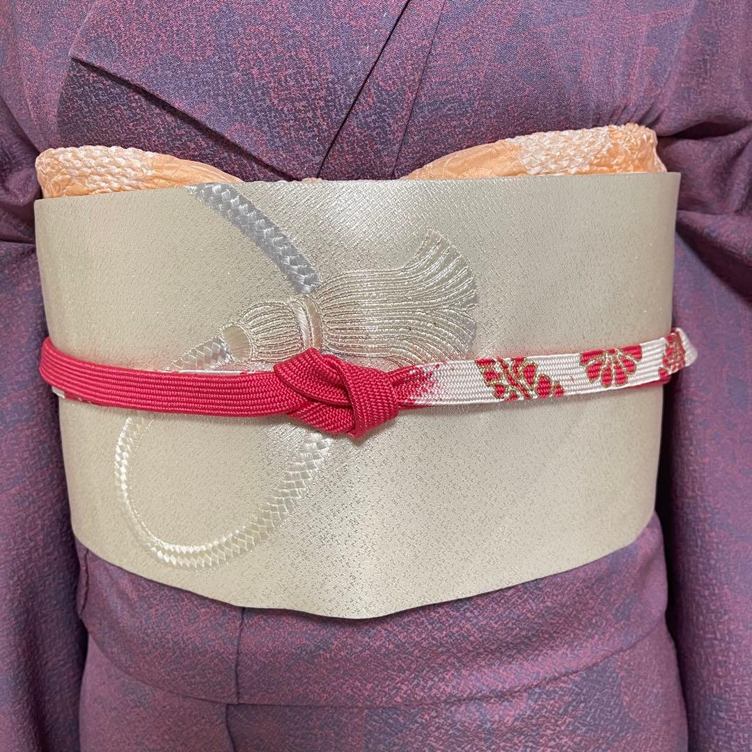 k181 単衣 色無地 洗える着物 うそつき袖 一つ紋 身丈149裄丈