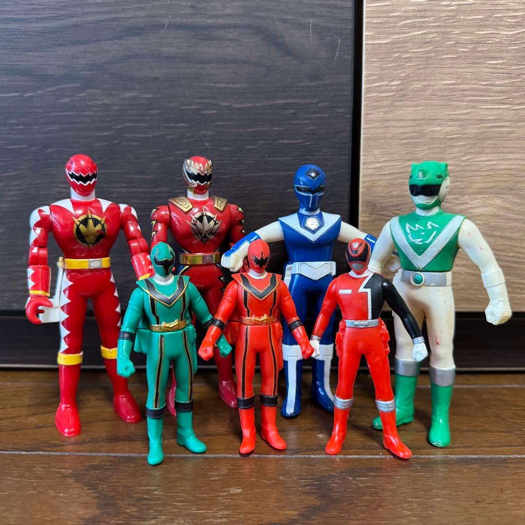 当時物】スーパー戦隊 ソフビ・プラスチックフィギュアセット