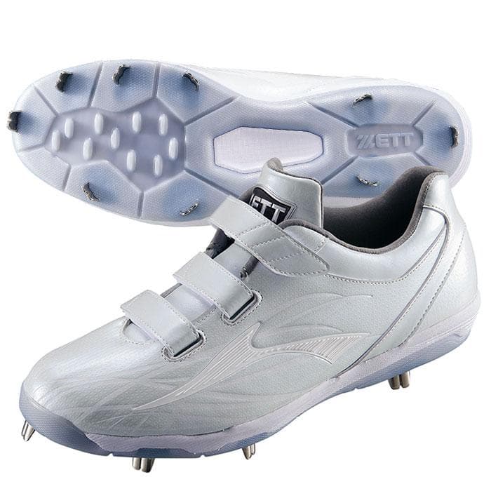 ゼット 野球　埋込みスパイク グランドジャックBF BSR2887BF 27.0 野球 ゼット スパイク 野球スパイク 白 ホワイト 高校野球対応 高校生