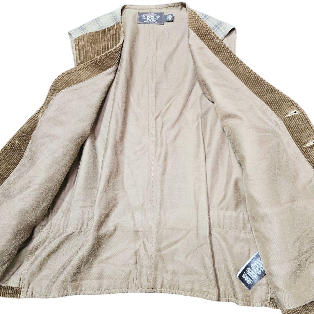 RRL コーデュロイ ワークベスト ブラウン L ヴィンテージ - メルカリ