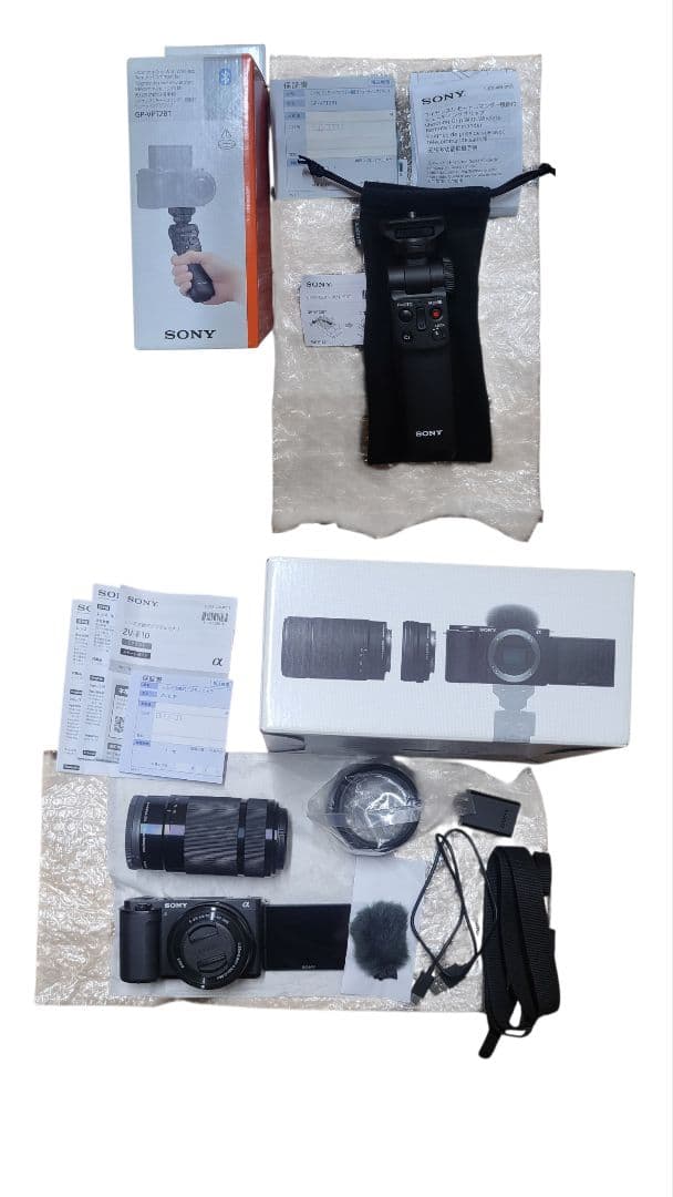 美品Sony ZV-E10 (ダブルズームレンズキット)+シューティンググリップ レンタル] ソニー VLOGCAM ZV-E10 2K パワーズームレンズキット