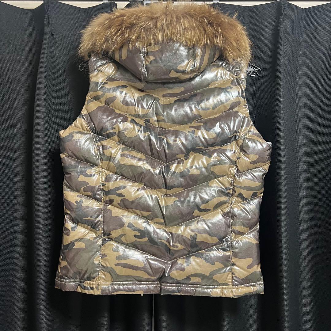 迷彩 ダウンベスト y2k 平成 ギャル男 NANA 短丈 ファー付き - メルカリ