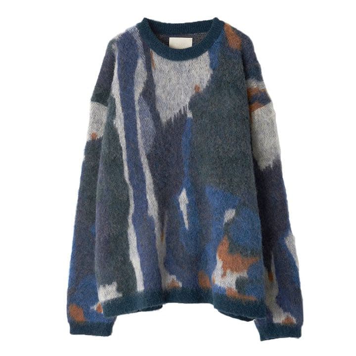 yoke 21aw Rothko ファッション Jacquard Crew Neck ニット