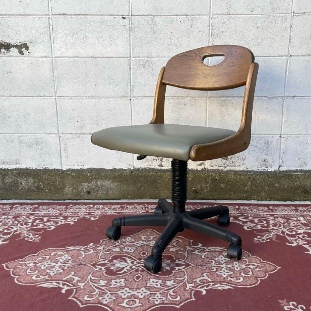 高級 浜本工芸 ◾️木製家具 ナラ材/ オーク材 デスクチェア ワークチェア 書斎 老舗家具メーカーHAMAMOTO(浜本工芸)のナラ無垢材を使用した書斎椅子