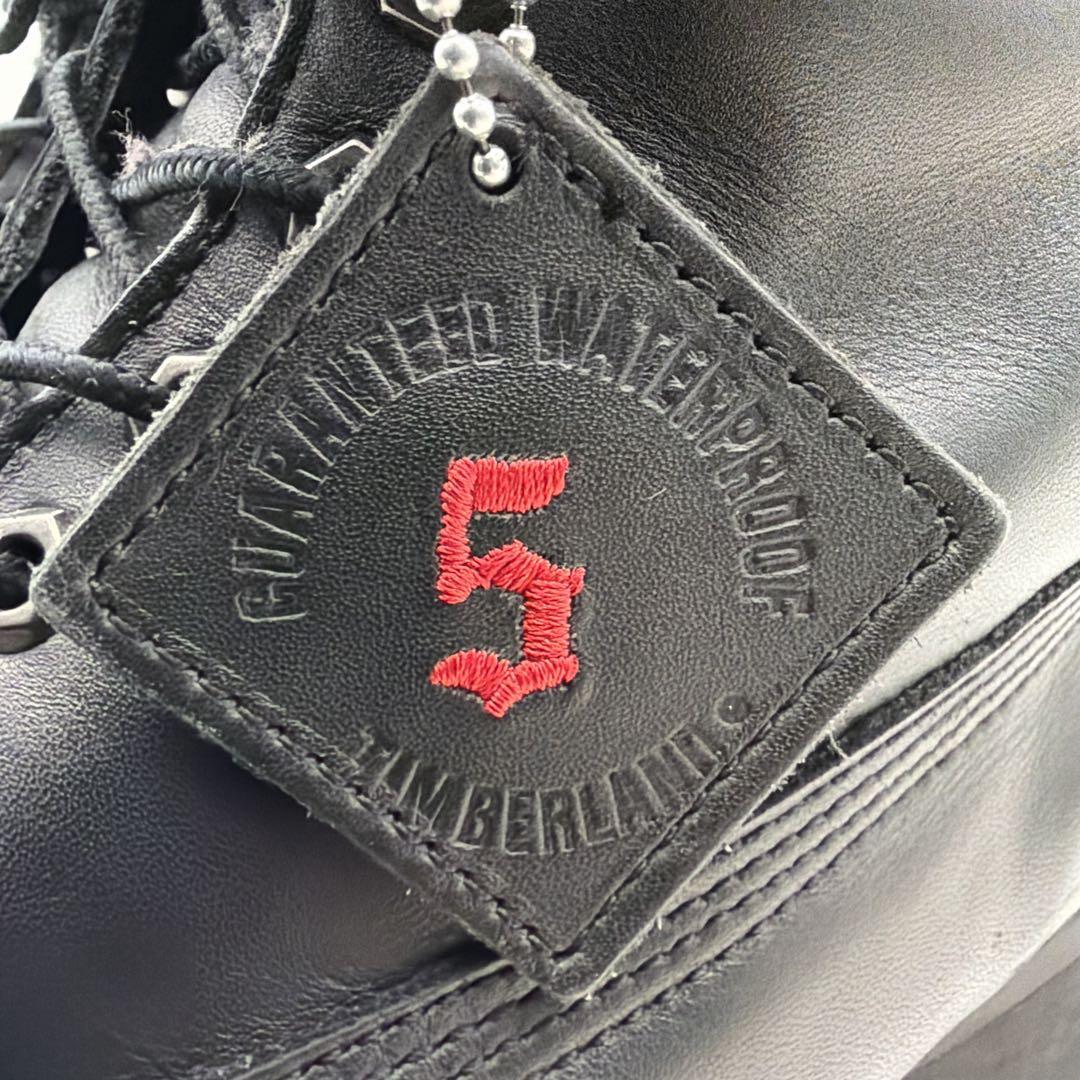 希少 ティンバーランド 6インチブーツ 黒 9.5W 27.5cm 刺繍 本革