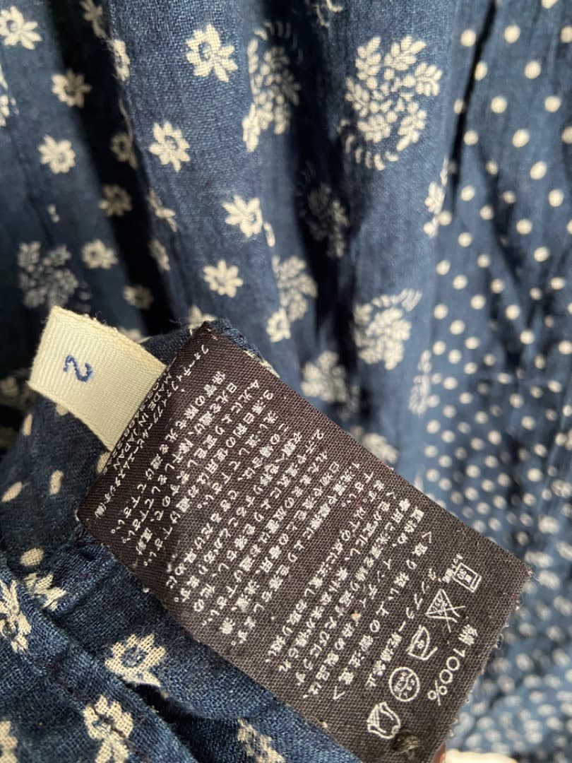 45R インディゴパッチワークチュニックブラウス