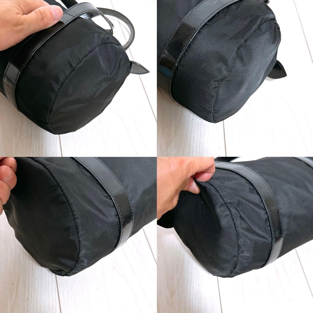 《美品》CELINE(セリーヌ)ハンドバッグ　ナイロン　サークルロゴ