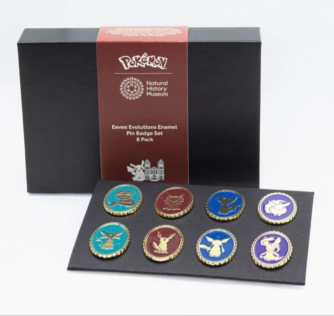 ポケモン イーブイ ロンドン自然史博物館限定 エナメルピンバッジ 8個