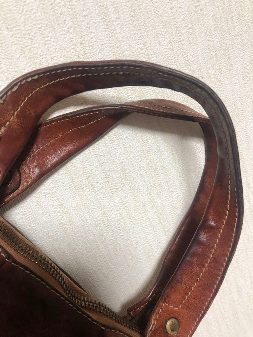 Giorgio Brato ブラウンレザーボストンバッグ