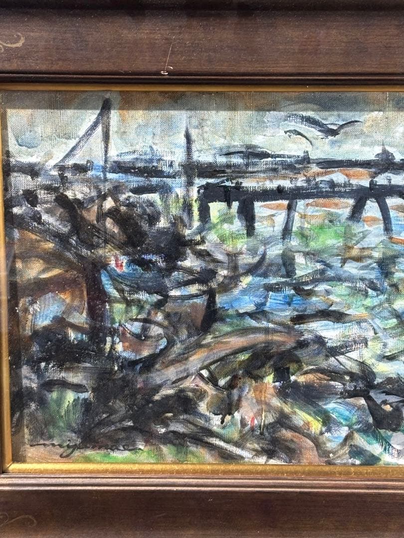 宮前文平 海岸風景 静岡県伊豆 絵 絵画 油彩 額 - メルカリ