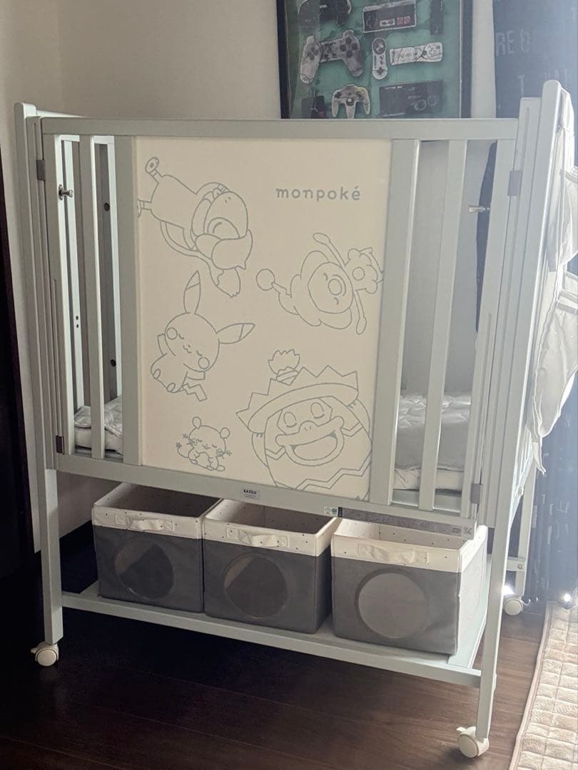 manpoko ポケモンデザイン ベビーベッド - メルカリ