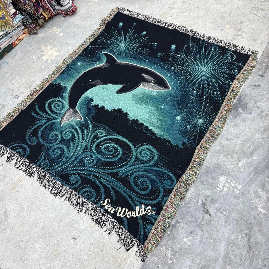 マリーンアート　海　シャチ　マルチカバー　ソファーカバー　ラグ　155x123 ハリーポッター ブランケット マルチカバー ソファーカバー ラグ