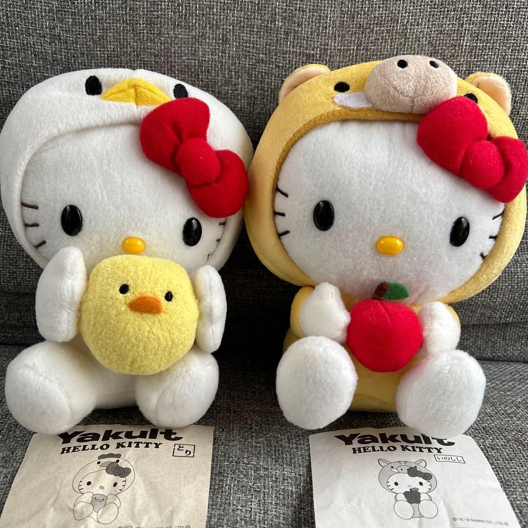 ハローキティ ヤクルト 干支 ぬいぐるみ(とり・いのしし) 非売品