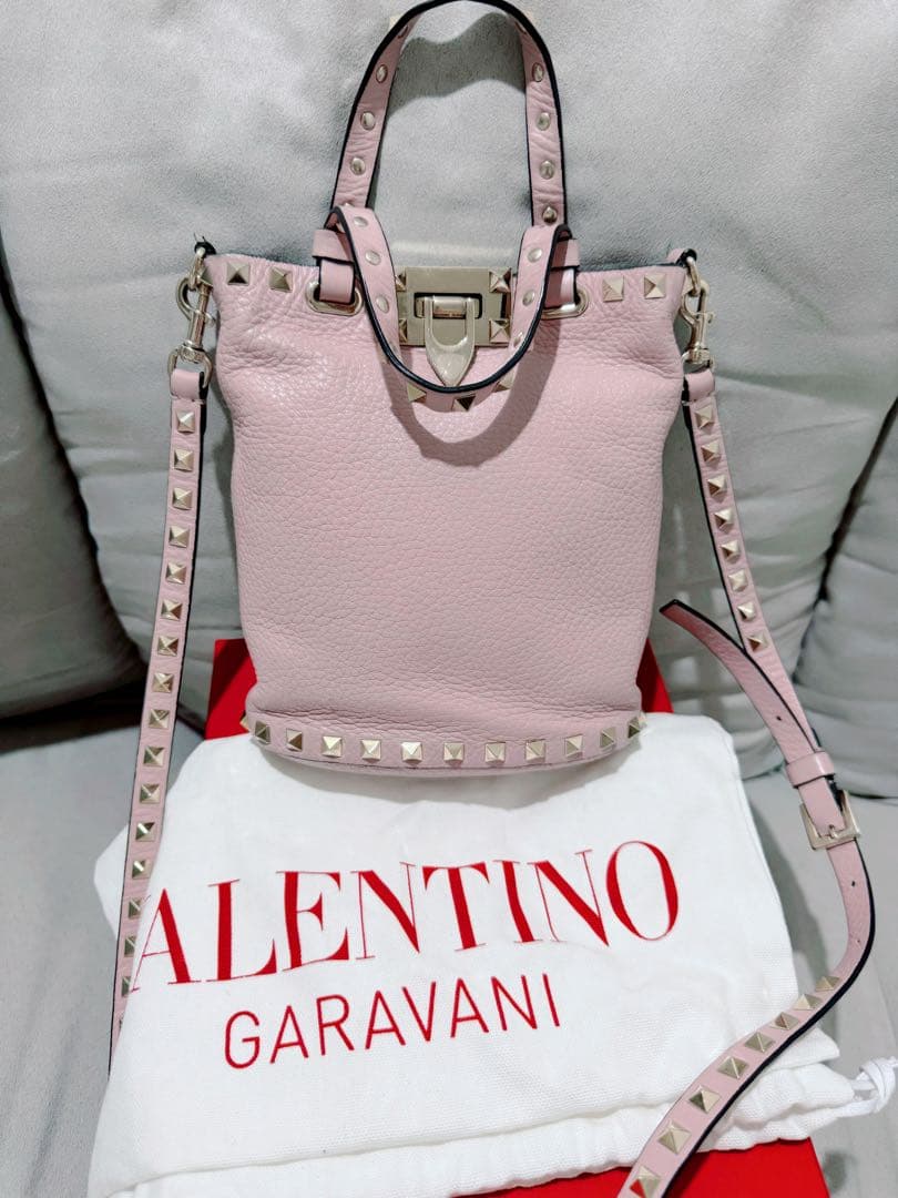 VALENTINO ヴァレンティノ ロックスタッズ ショルダーバッグ ピンク valentino garavani - 【美品】ヴァレンティノ バレンチノ VALENTINO
