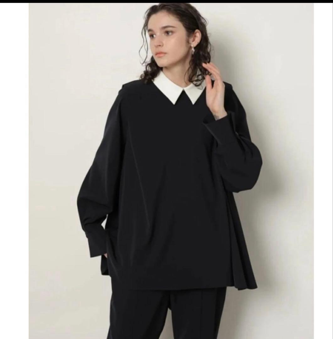 新品未使用タグ付き カデュネ 川上桃子さんコラボ衿付きブラウス 蛯原