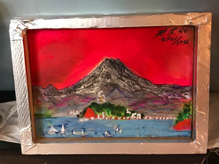 空飛ぶ画家のサイケデリックアート、ポップアート作家の糸川裕志のサムホールの作品 空飛ぶ前衛抽象、画家、サイケデリック、ポップアート作家糸川裕志の