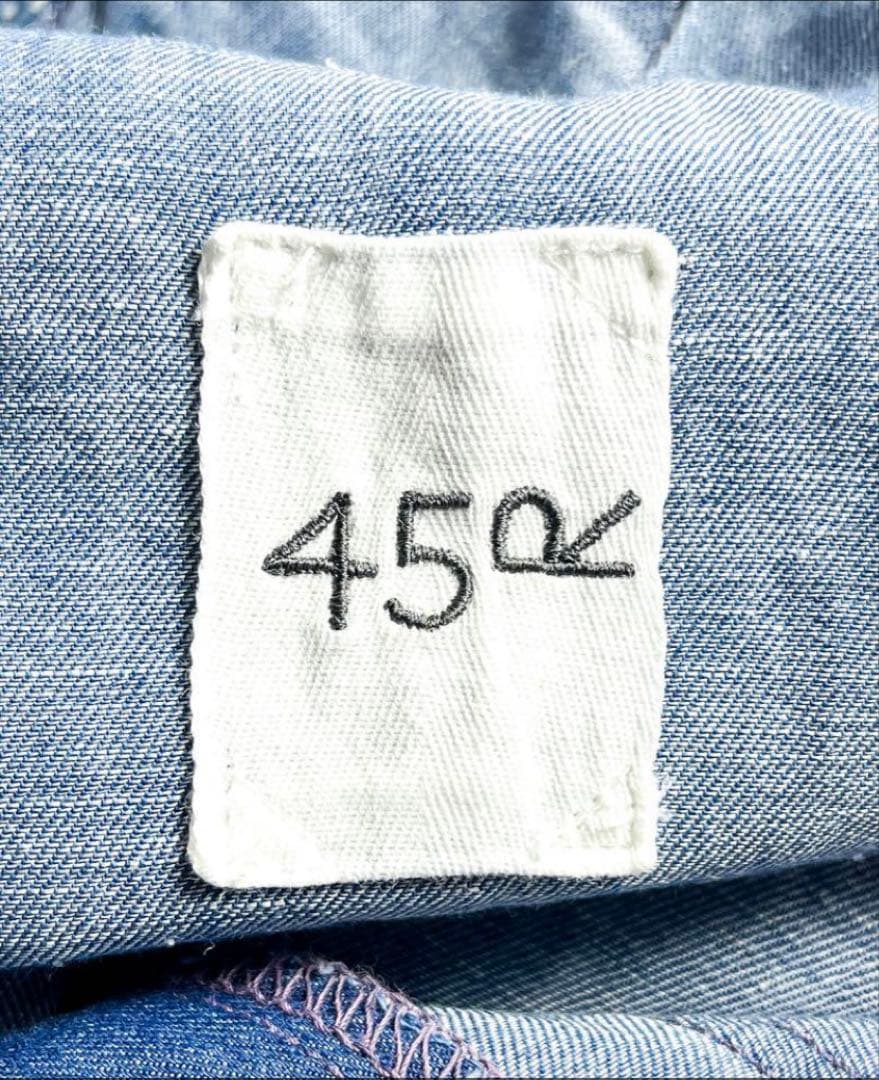 45R】45rpm コットンリネン ペインターパンツ ライトインディゴ M
