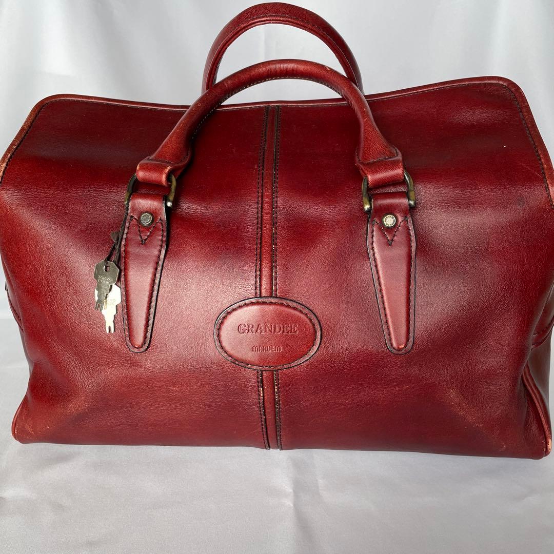 MARUEM オールレザー ボストンバッグ マルエム グランディー 本革 鍵