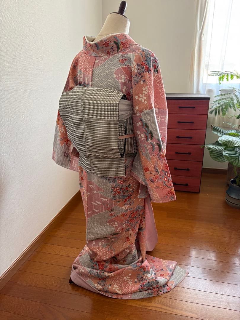 ❤️お姫様正絹小紋 鬼シボ縮緬 新品保管品 新品畳紙付き 着物のみ