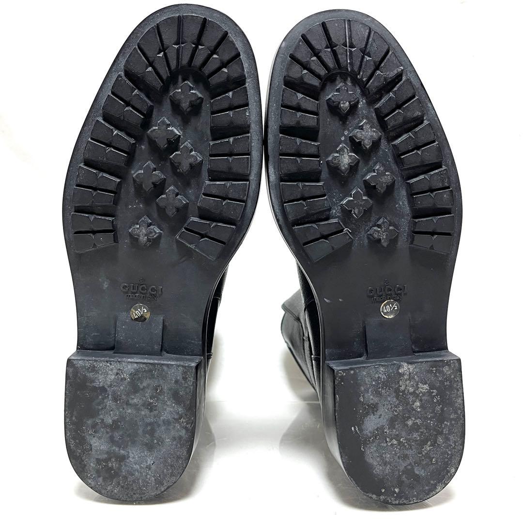 ★美品★GUCCI グッチ★レザーショートブーツ★40.5(25.5cm)★黒★