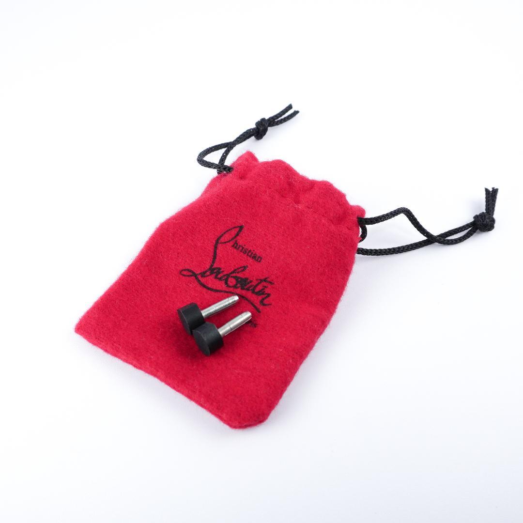 24.5cm ルブタン黒レザーポインテッドトゥブーティ バレンタインデー最適