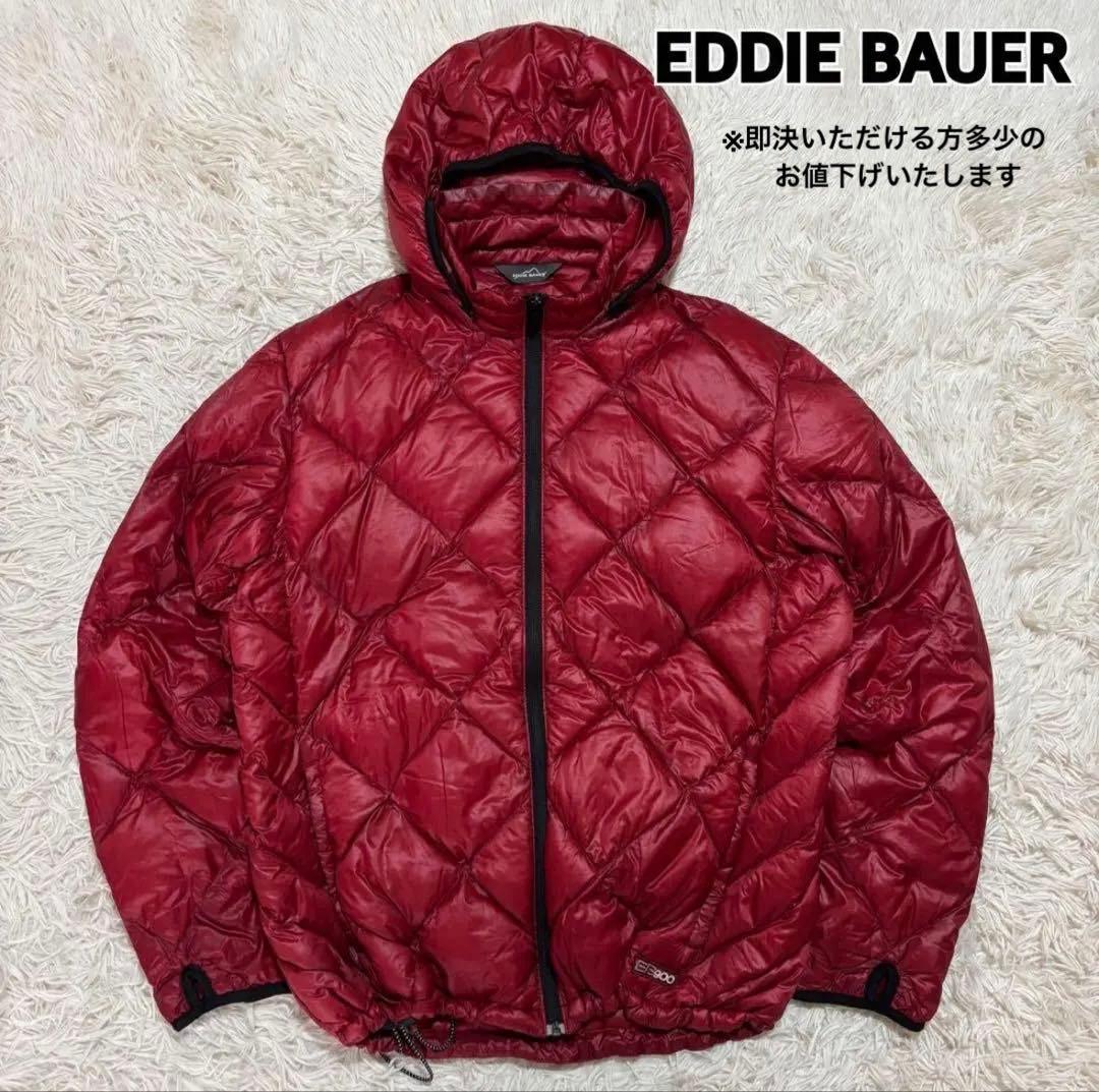 EDDIE BAUER 赤 フード付きダウンジャケット 中古・古着通販】Eddie Bauer (エディーバウアー) 90s RIDGE LINE