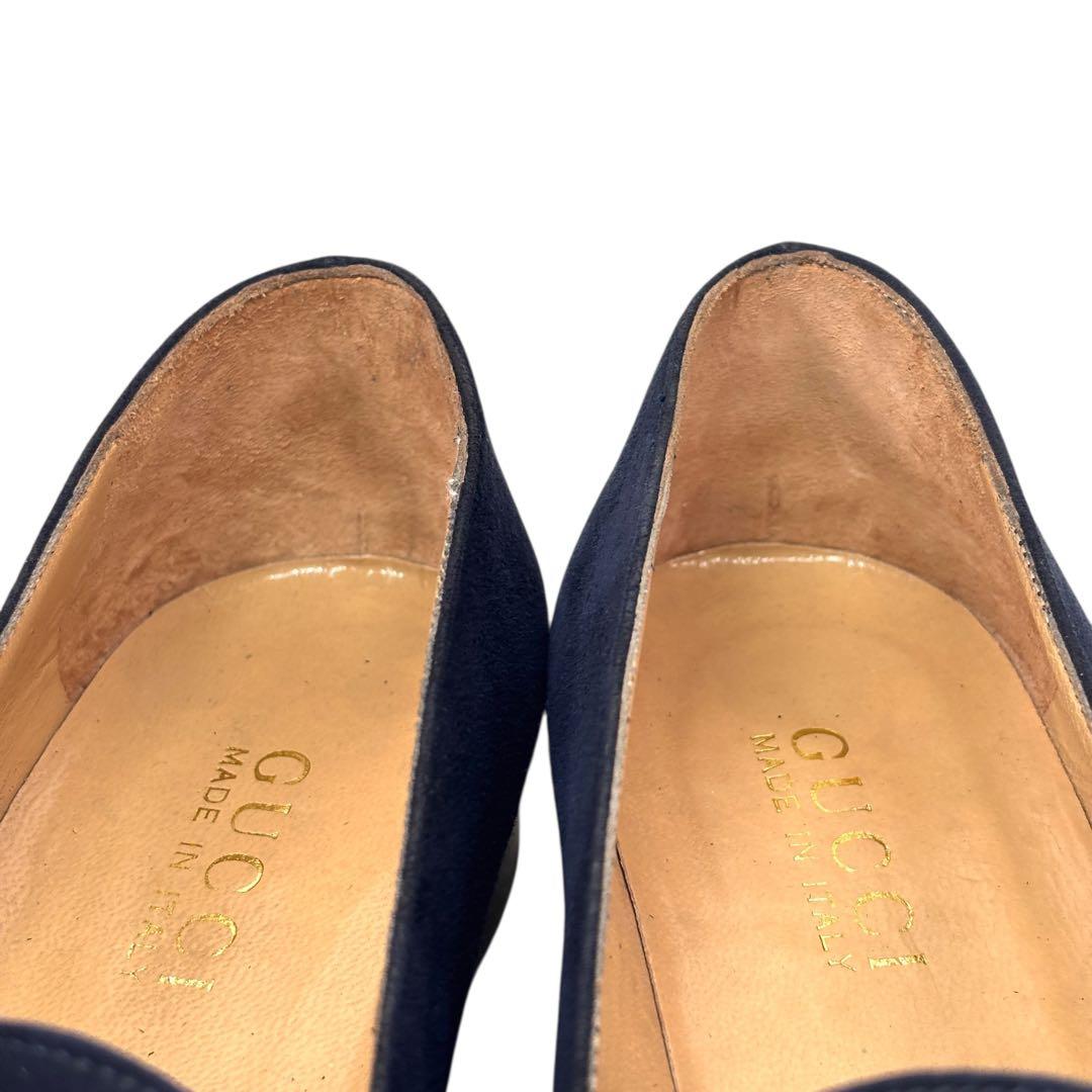 美品 グッチ GUCCI 36 1/2 23.5 スエード ローファー バンブー - メルカリ