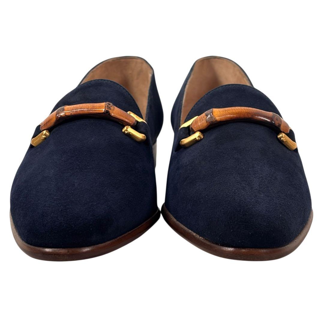 美品 グッチ GUCCI 36 1/2 23.5 スエード ローファー バンブー - メルカリ