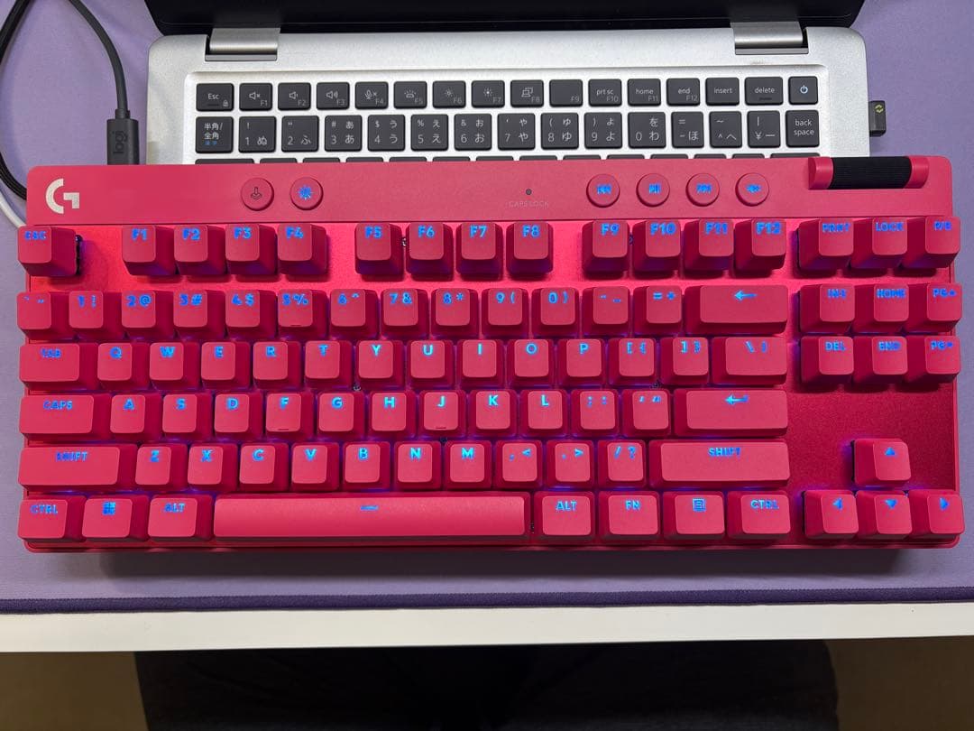 【美品】Logicool pro x tkl rapid マゼンタ ロジクール PRO X TKL RAPID ゲーミングキーボード｜ロジクール G